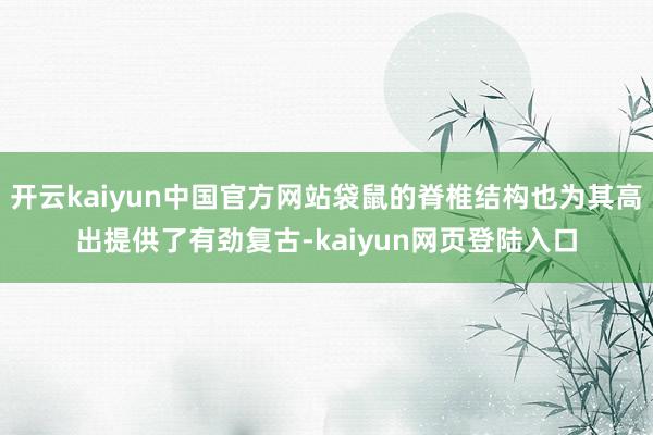 开云kaiyun中国官方网站袋鼠的脊椎结构也为其高出提供了有劲复古-kaiyun网页登陆入口