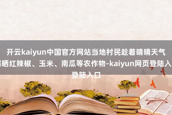 开云kaiyun中国官方网站当地村民趁着晴晴天气曝晒红辣椒、玉米、南瓜等农作物-kaiyun网页登陆入口