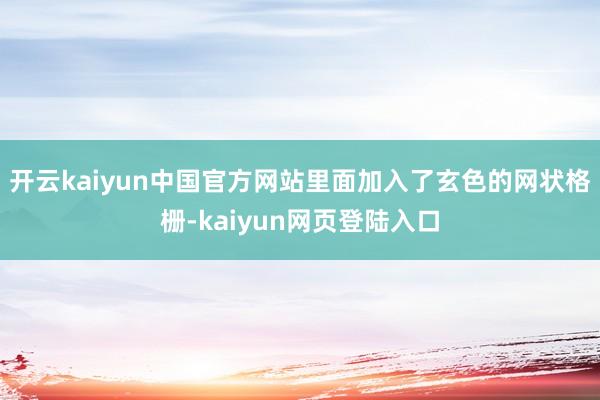 开云kaiyun中国官方网站里面加入了玄色的网状格栅-kaiyun网页登陆入口