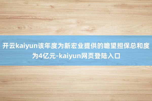 开云kaiyun该年度为新宏业提供的瞻望担保总和度为4亿元-kaiyun网页登陆入口