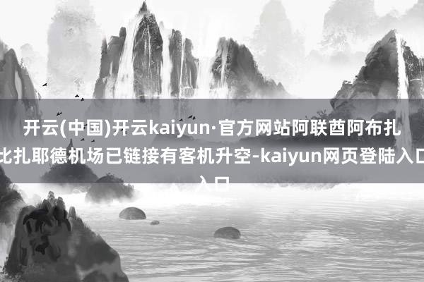 开云(中国)开云kaiyun·官方网站阿联酋阿布扎比扎耶德机场已链接有客机升空-kaiyun网页登陆入口