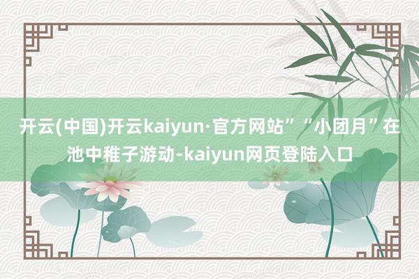 开云(中国)开云kaiyun·官方网站”“小团月”在池中稚子游动-kaiyun网页登陆入口